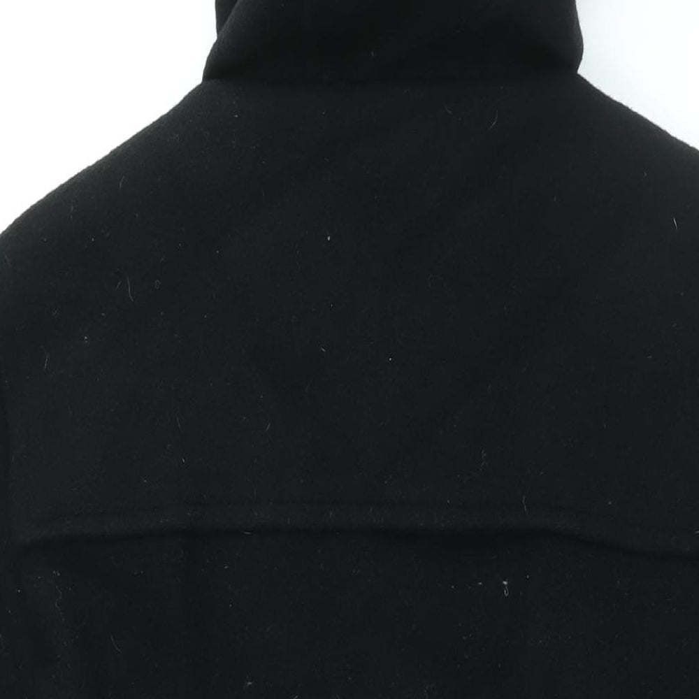 Red Herring Mens Black Overcoat Coat Size M Zip