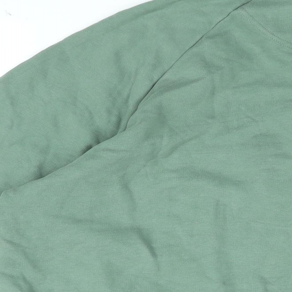 Marks and Spencer Womens Green Cotton Pullover Sweatshirt Size L Zip