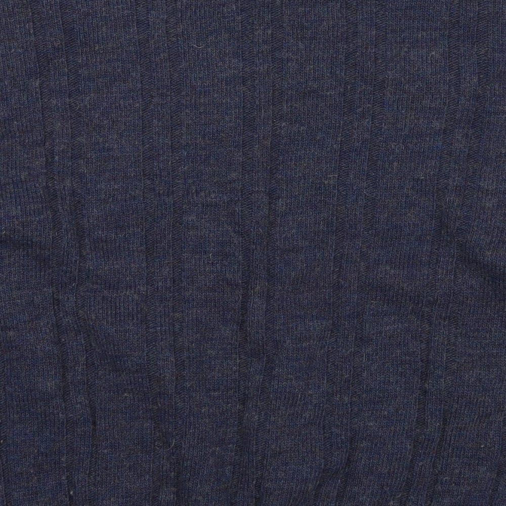 Tobiasystem Womens Blue Round Neck Wool Pullover Jumper Size 16