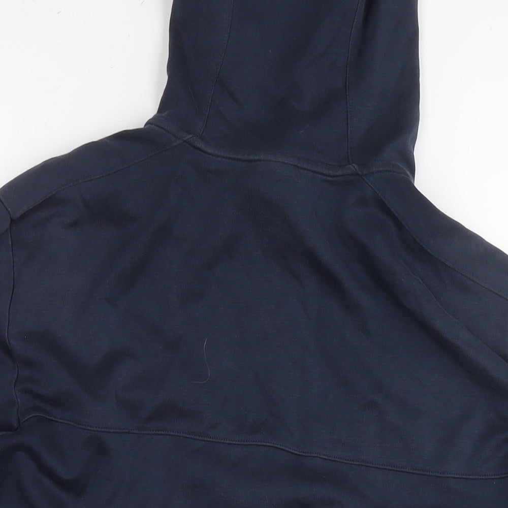 BOSS Womens Blue Cotton Full Zip Hoodie Size L Zip