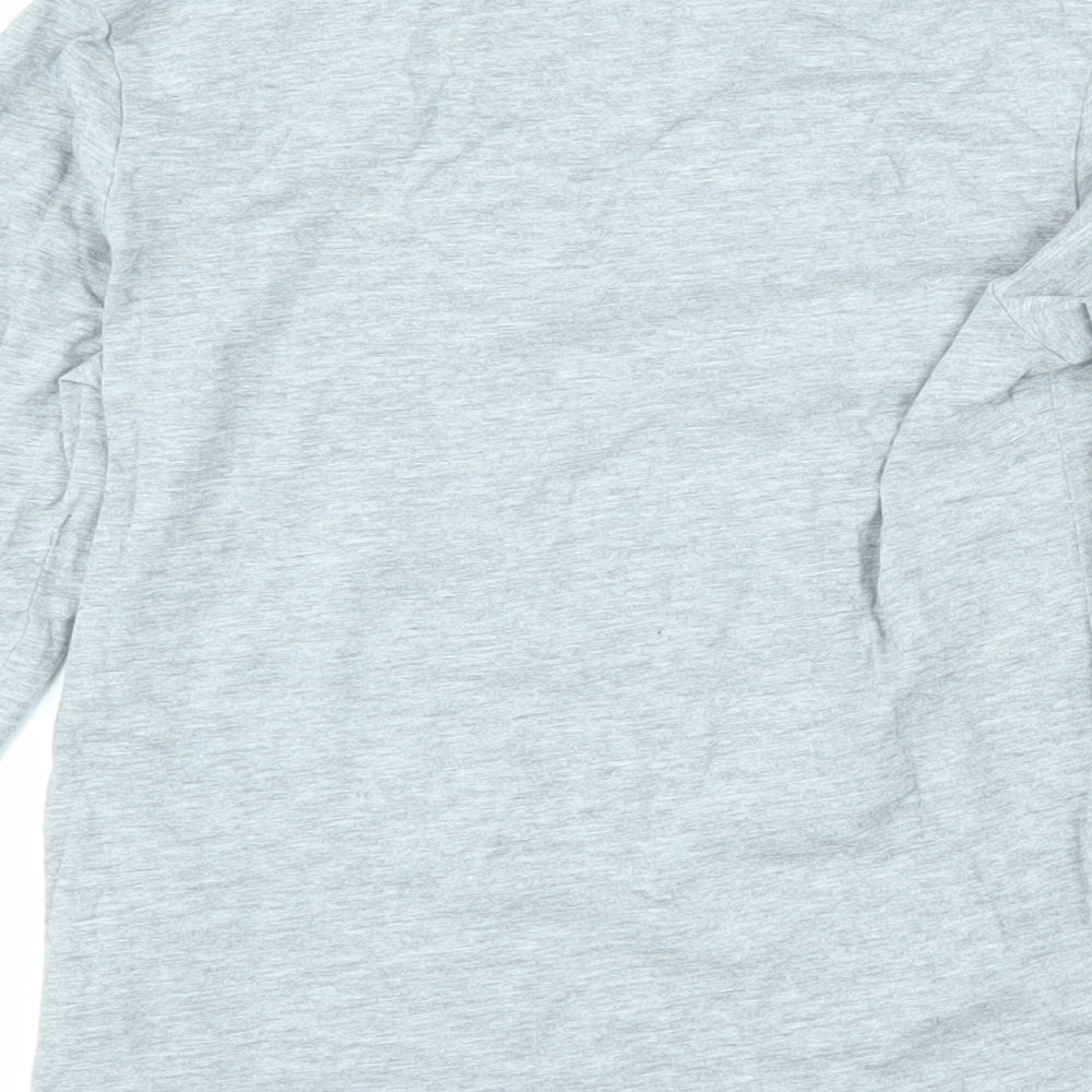 FCB Boys Grey Cotton Basic T-Shirt Size 8 Years Roll Neck Pullover - Barca 1899