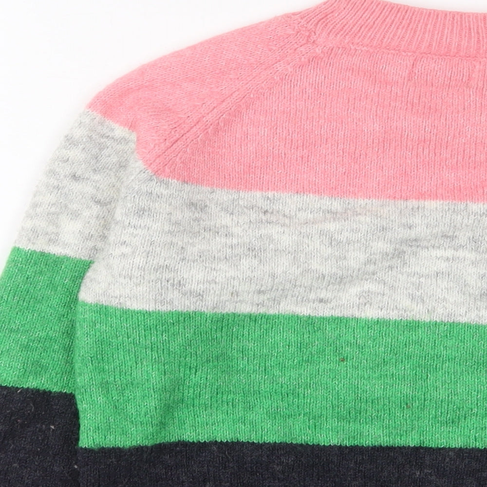 Only Womens Multicoloured Round Neck Striped Polyester Pullover Jumper Size XS