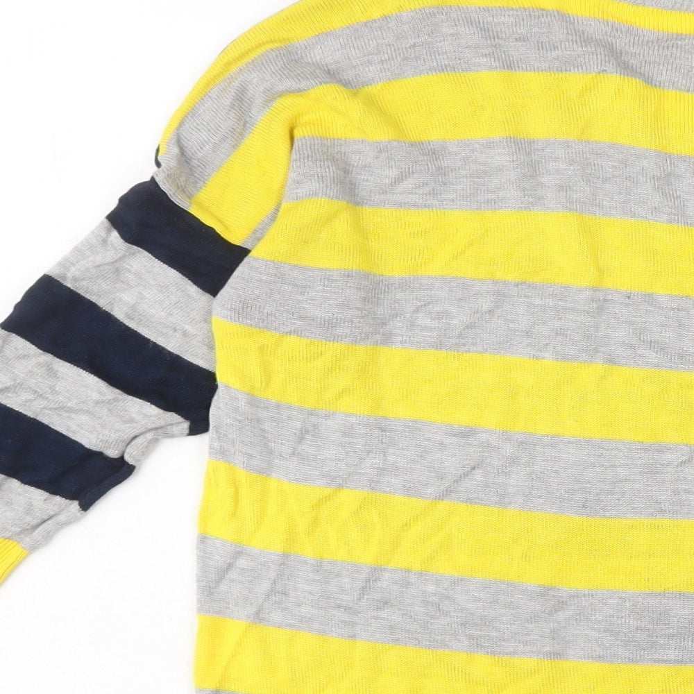Oasis Womens Multicoloured Crew Neck Striped Viscose Pullover Jumper Size M
