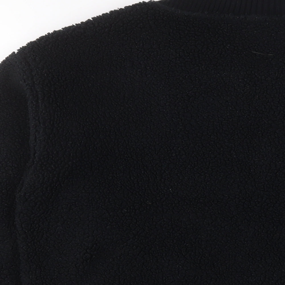 Marks & Spencer Womens Black Polyester Pullover Sweatshirt Size S Zip - 1/2 Zip