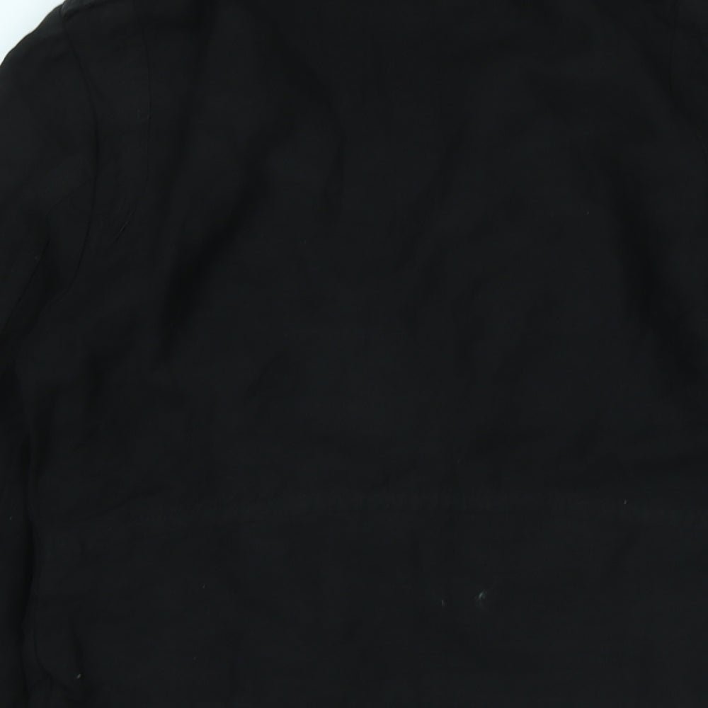 H&M Womens Black Biker Jacket Size 8 Zip