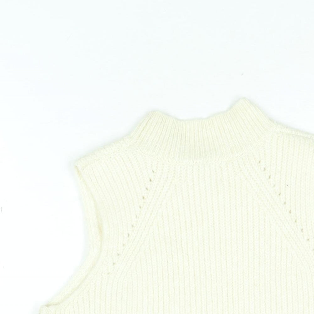 Scotch & Soda Womens White Round Neck Acrylic Pullover Jumper Size 12