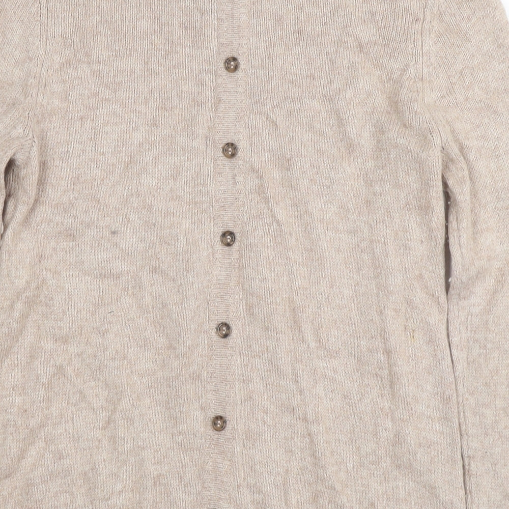 Monsoon Womens Beige Round Neck Nylon Pullover Jumper Size 8