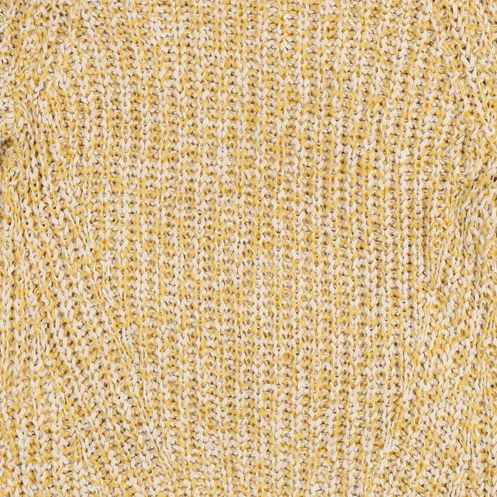 H&M Womens Yellow Round Neck Acrylic Pullover Jumper Size M
