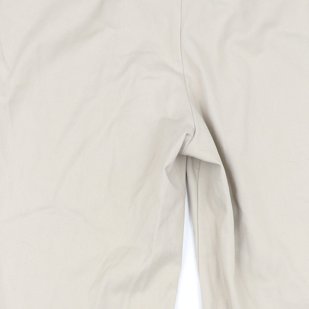 Monki Womens Beige Polyester Trousers Size 18 L28 in Regular Zip
