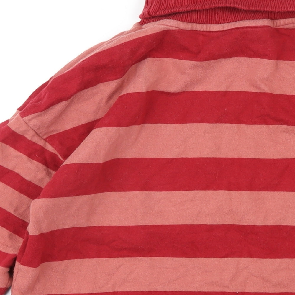 NEXT Womens Pink Striped Cotton Pullover Sweatshirt Size S Pullover