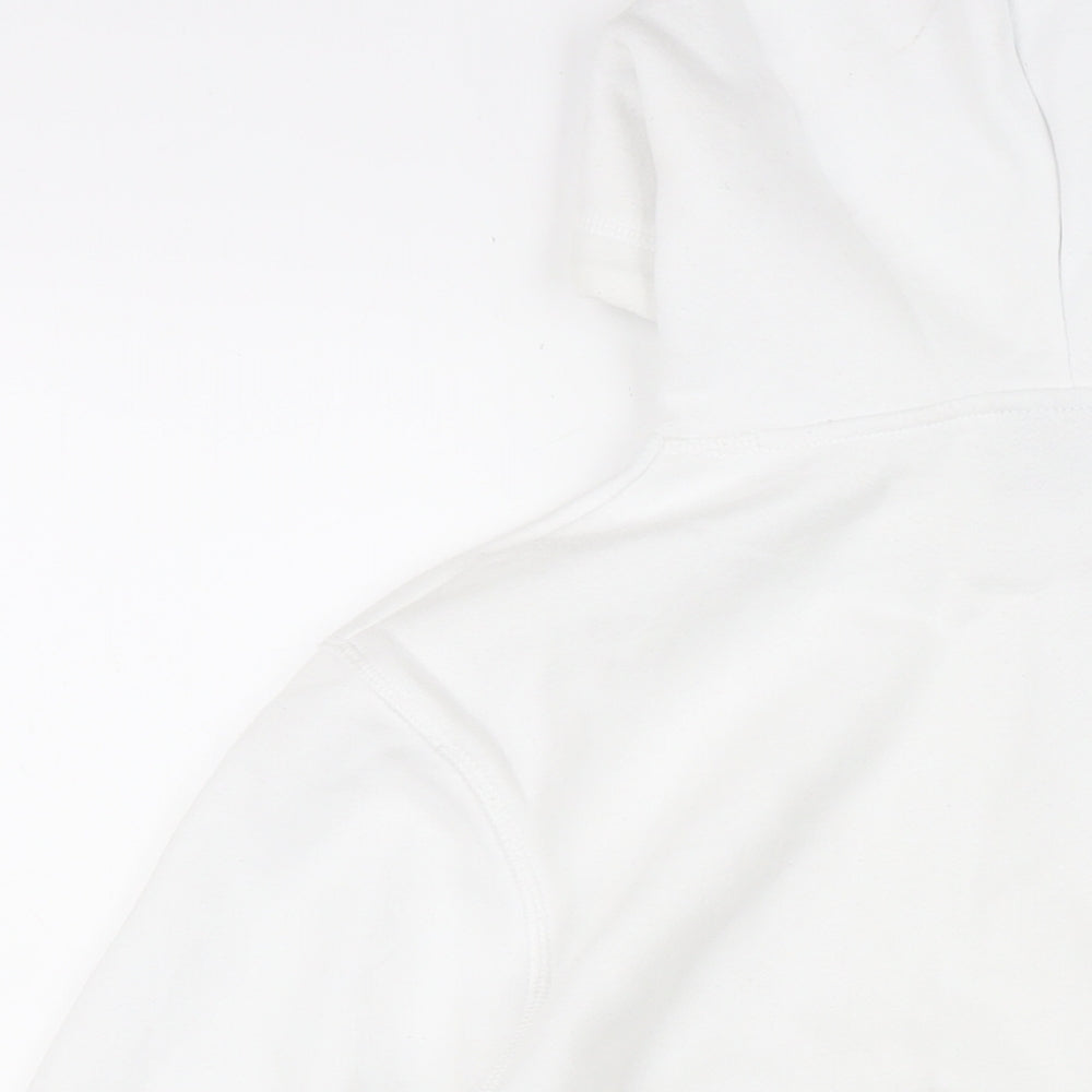 H&M Mens White Cotton Pullover Hoodie Size S