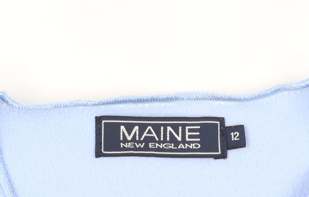 Maine New England Blue V-Neck Blouse Size 12