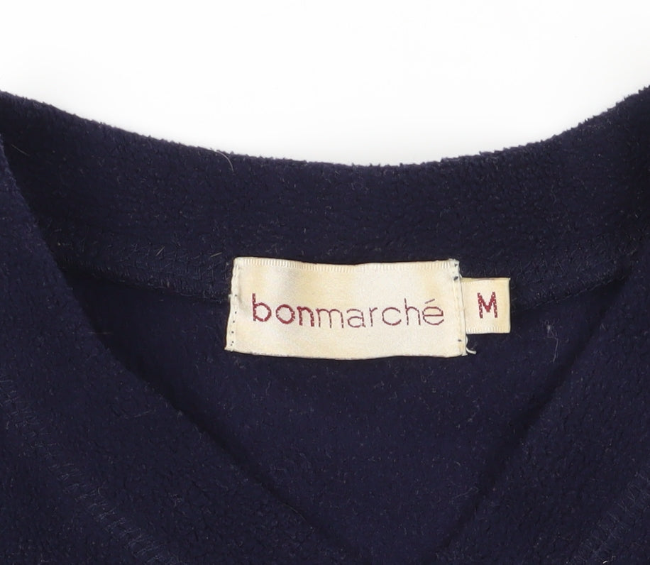 Bonmarché Blue Fleece V-Neck T-Shirt M
