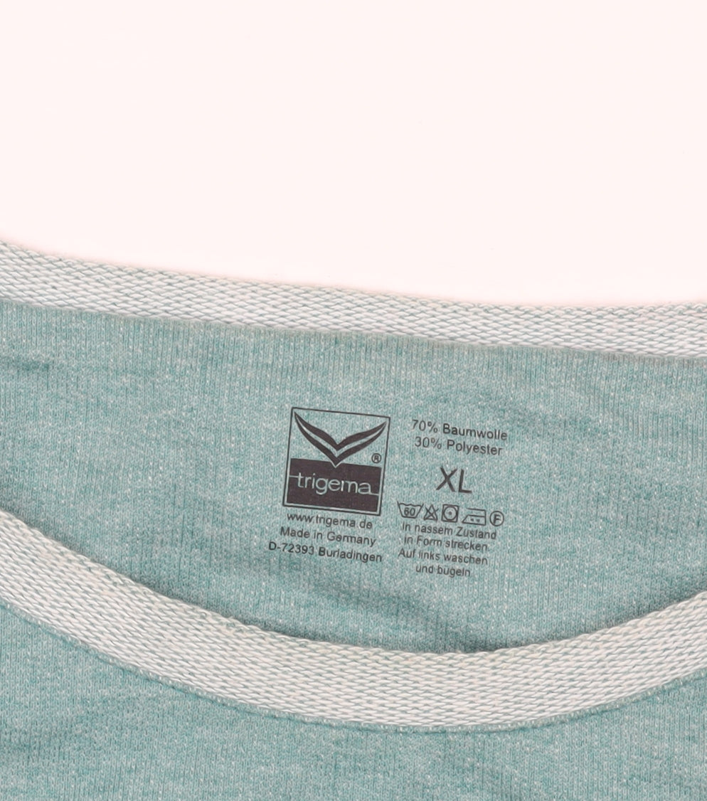 Trigema Green Wolf Graphic Pullover Sweatshirt XL