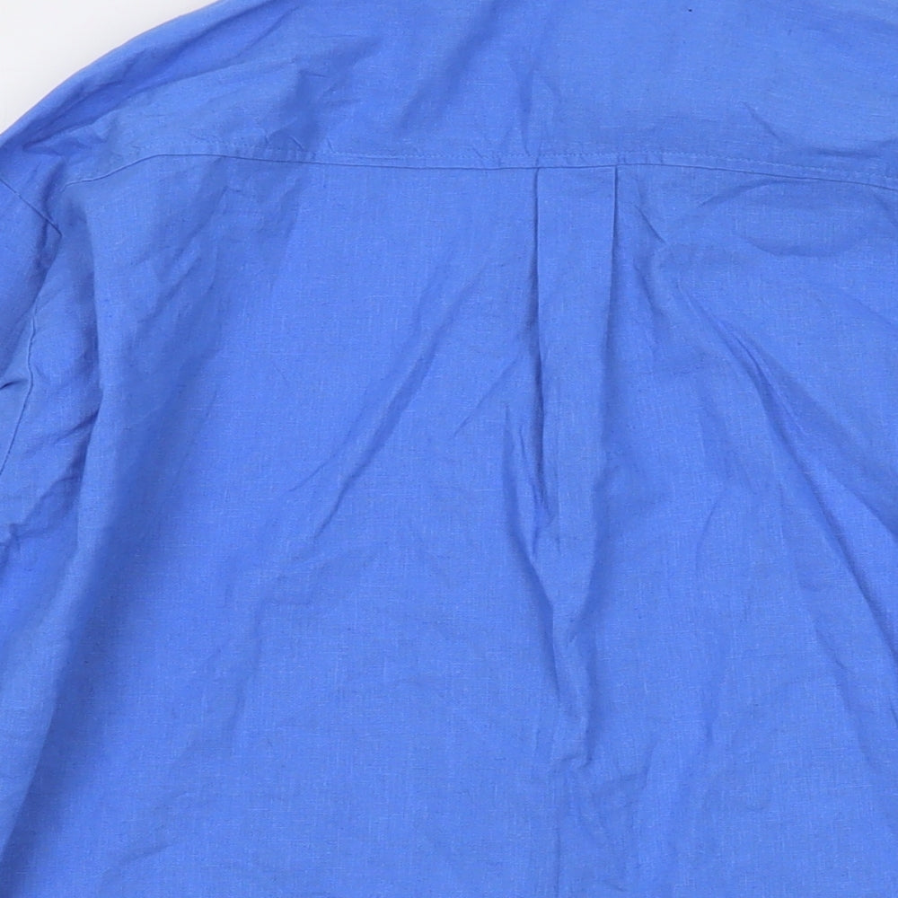 Monki Womens Blue Cotton Basic Button-Up Size XS Collared