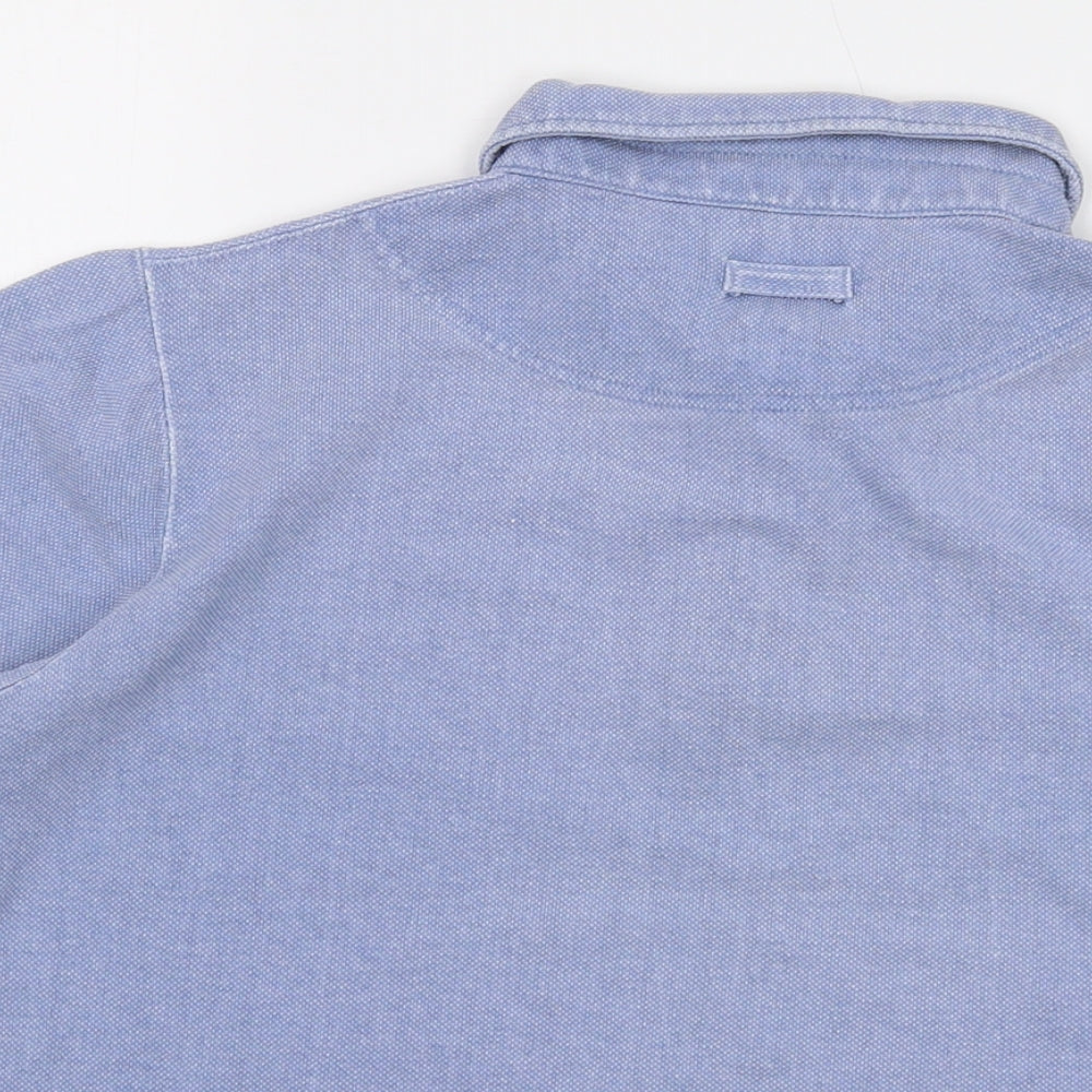 Chatham Womens Blue Cotton Basic Polo Size 12 Collared