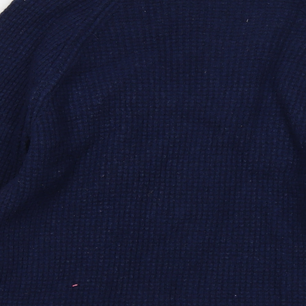 Brand and care label for Crew Clothing Blue Crew Neck Wool jumper, size M