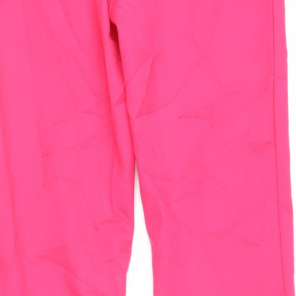 H&M Womens Pink Polyester Trousers Size 34 in L31 in Regular Zip - Elasticated waist