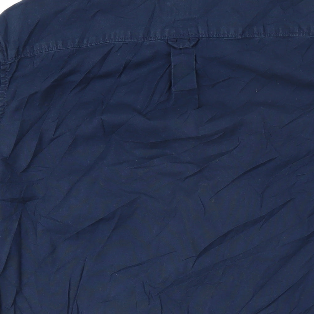 Burton Mens Blue Cotton Button-Up Size XL Collared Button