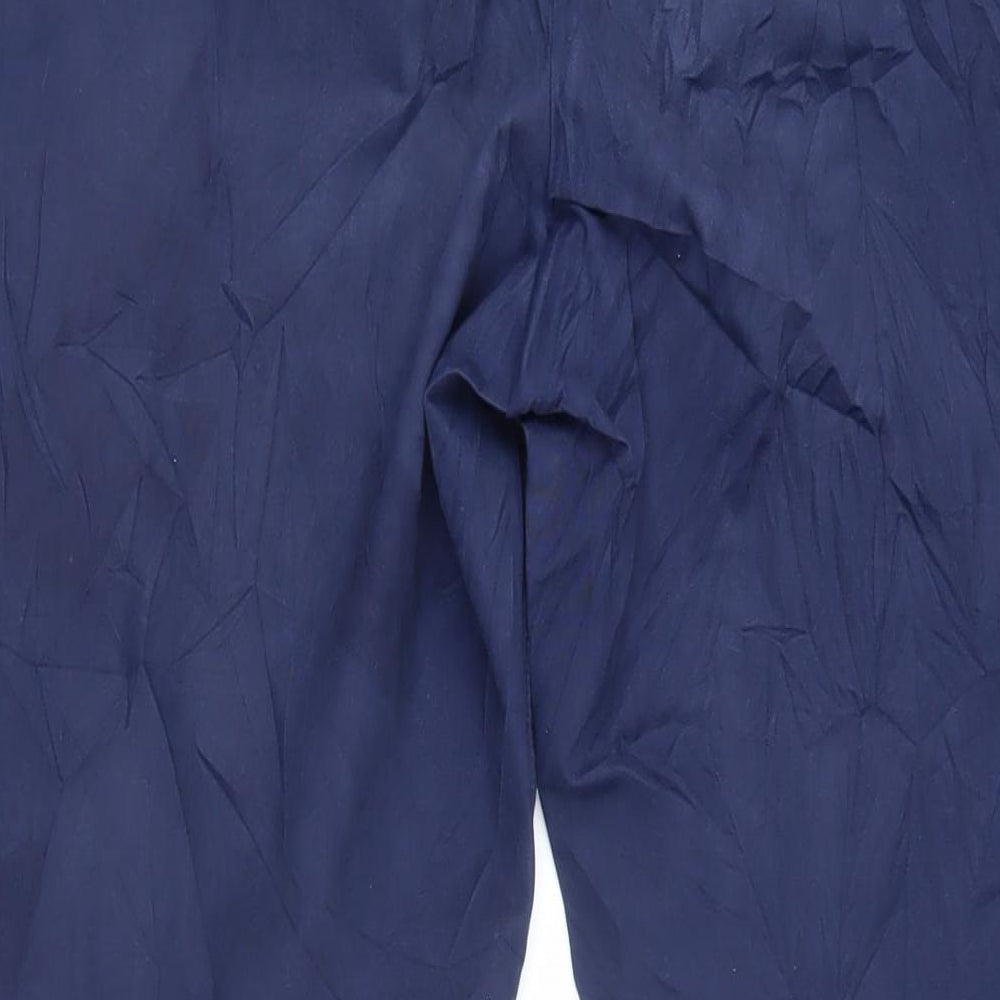 John Lewis Womens Blue Cotton Trousers Size 34 L29.5 in Regular Zip