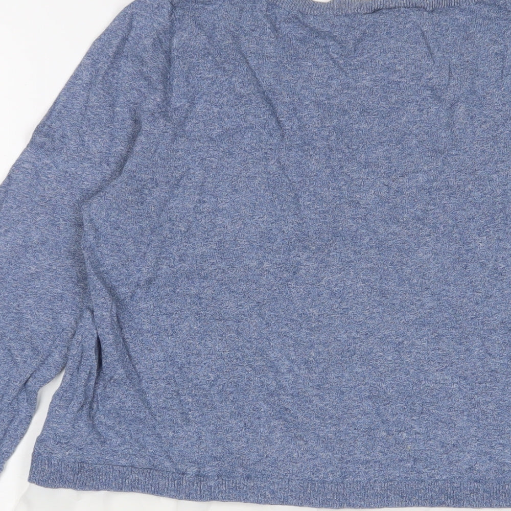Warehouse Womens Blue Crew Neck Cotton Pullover Jumper Size 10