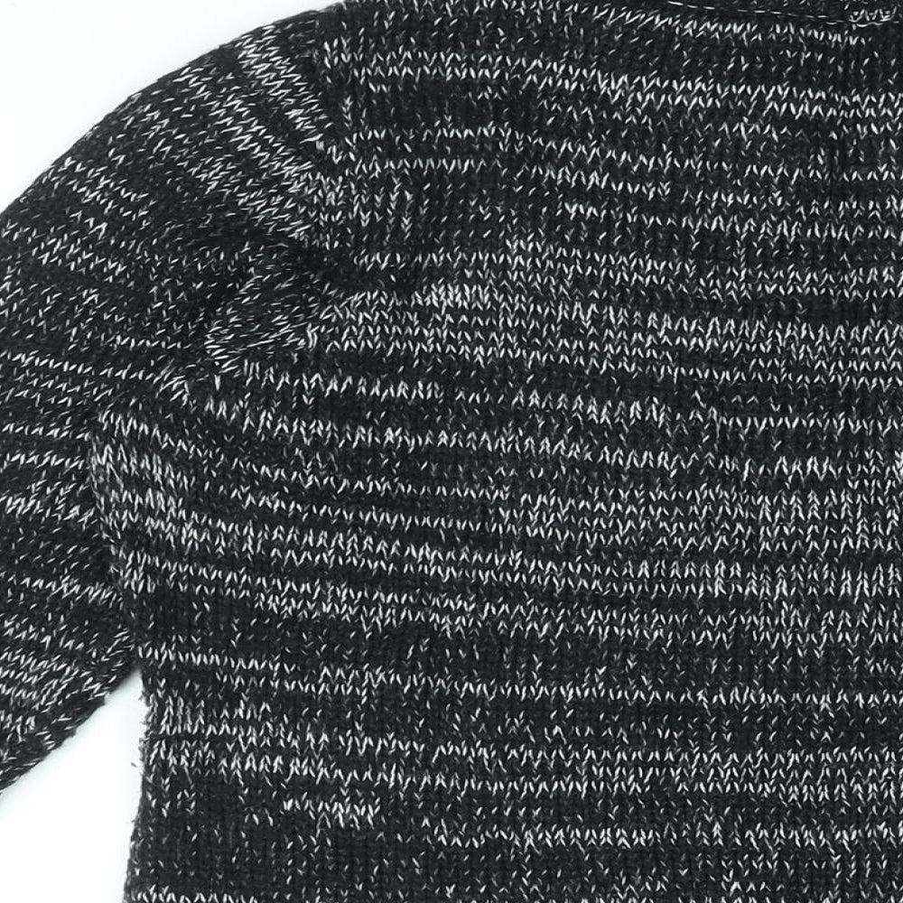 Bonmarché Womens Black Round Neck Acrylic Pullover Jumper Size S - Dog Print