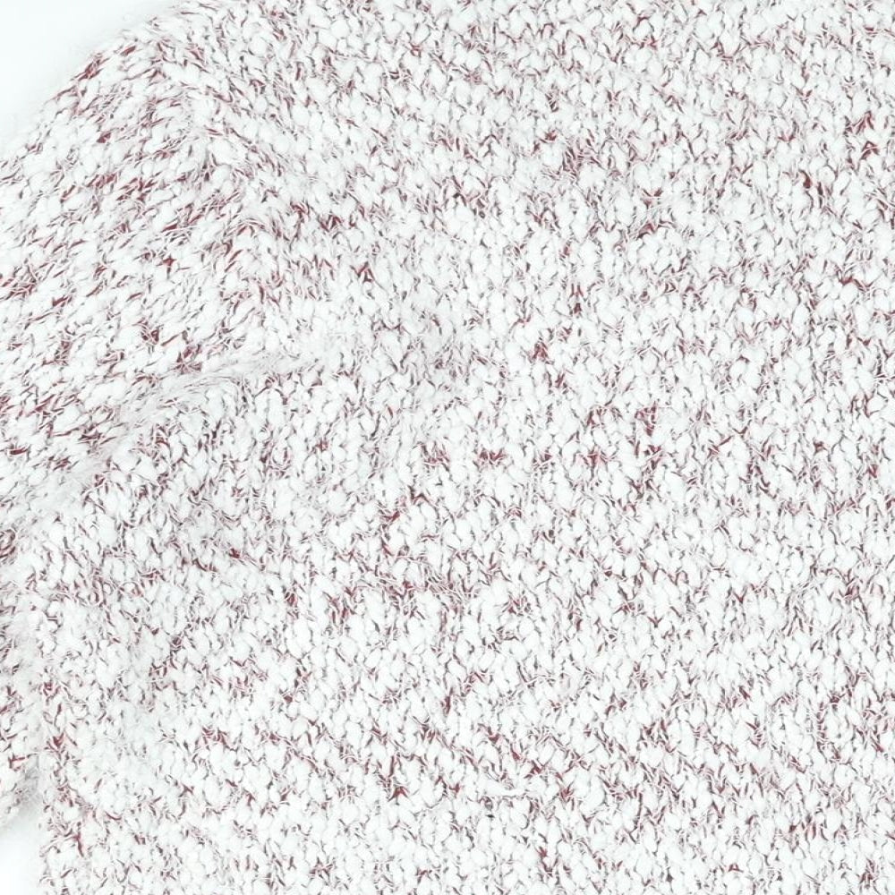Studio Womens White V-Neck Acrylic Pullover Jumper Size 12 - Size 12-14