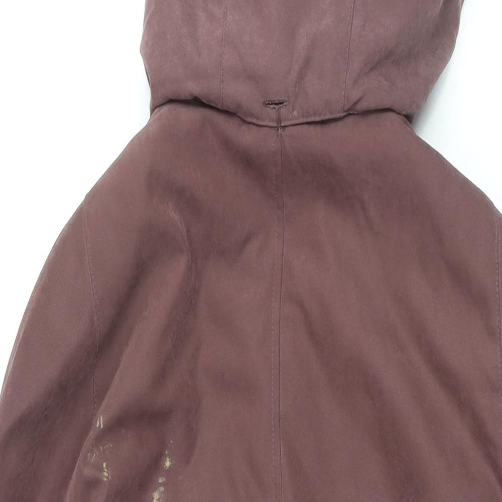 Bonmarché Womens Purple Overcoat Coat Size S Zip