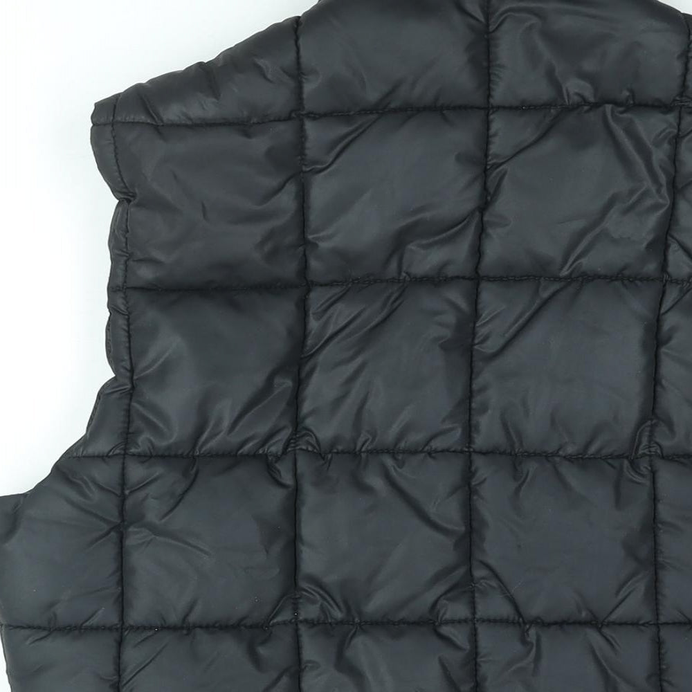H&M Mens Black Gilet Coat Size 40 Zip