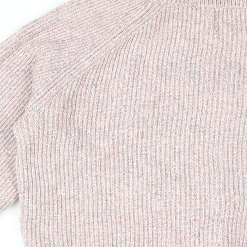 NEXT Womens Pink V-Neck Viscose Pullover Jumper Size M