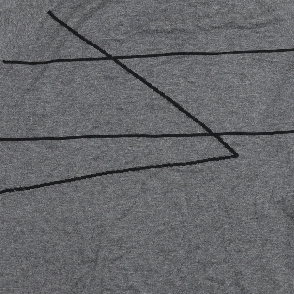IKKS Womens Grey Polyester Pullover Sweatshirt Size S Pullover - Geometric Detail