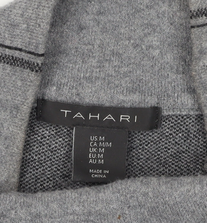 Tahari Grey High Neck Pullover Jumper - M