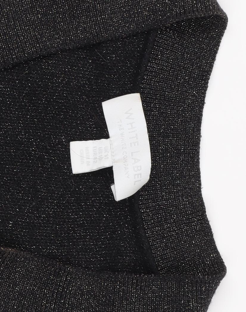 White Label Black V-Neck Pullover Jumper - Size L