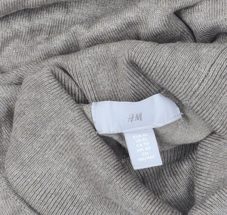 H&M Beige Roll Neck Jumper, Size 12, Excellent