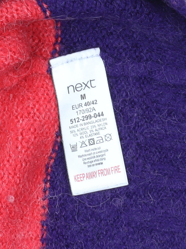 Next Multicoloured Striped Mock Neck Jumper M