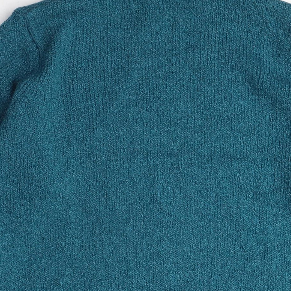 Bonmarché Womens Blue Mock Neck Acrylic Pullover Jumper Size M