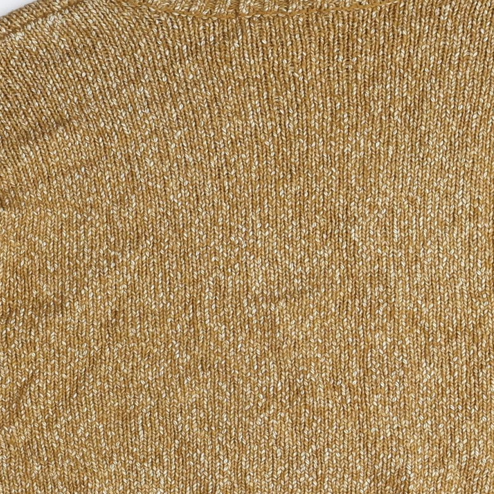H&M Womens Beige Mock Neck Cotton Pullover Jumper Size S