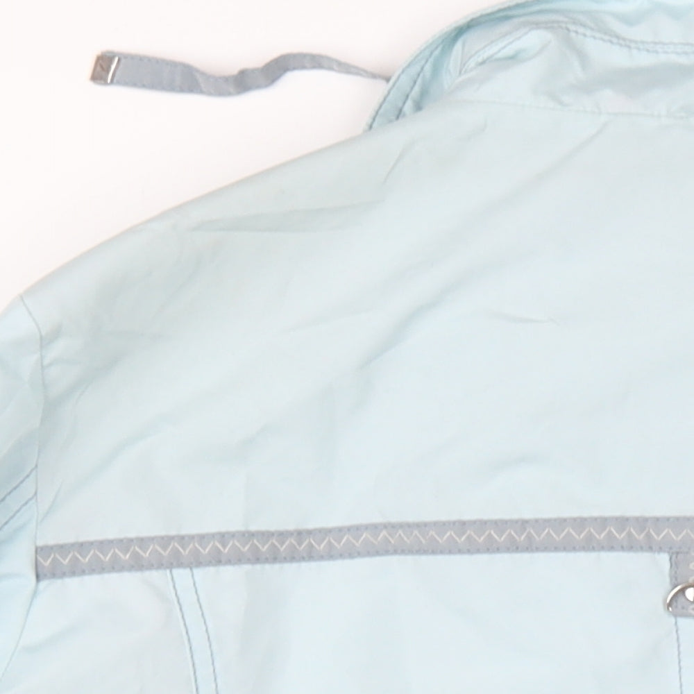 Conceptk Womens Blue Rain Coat Coat Size 12 Zip