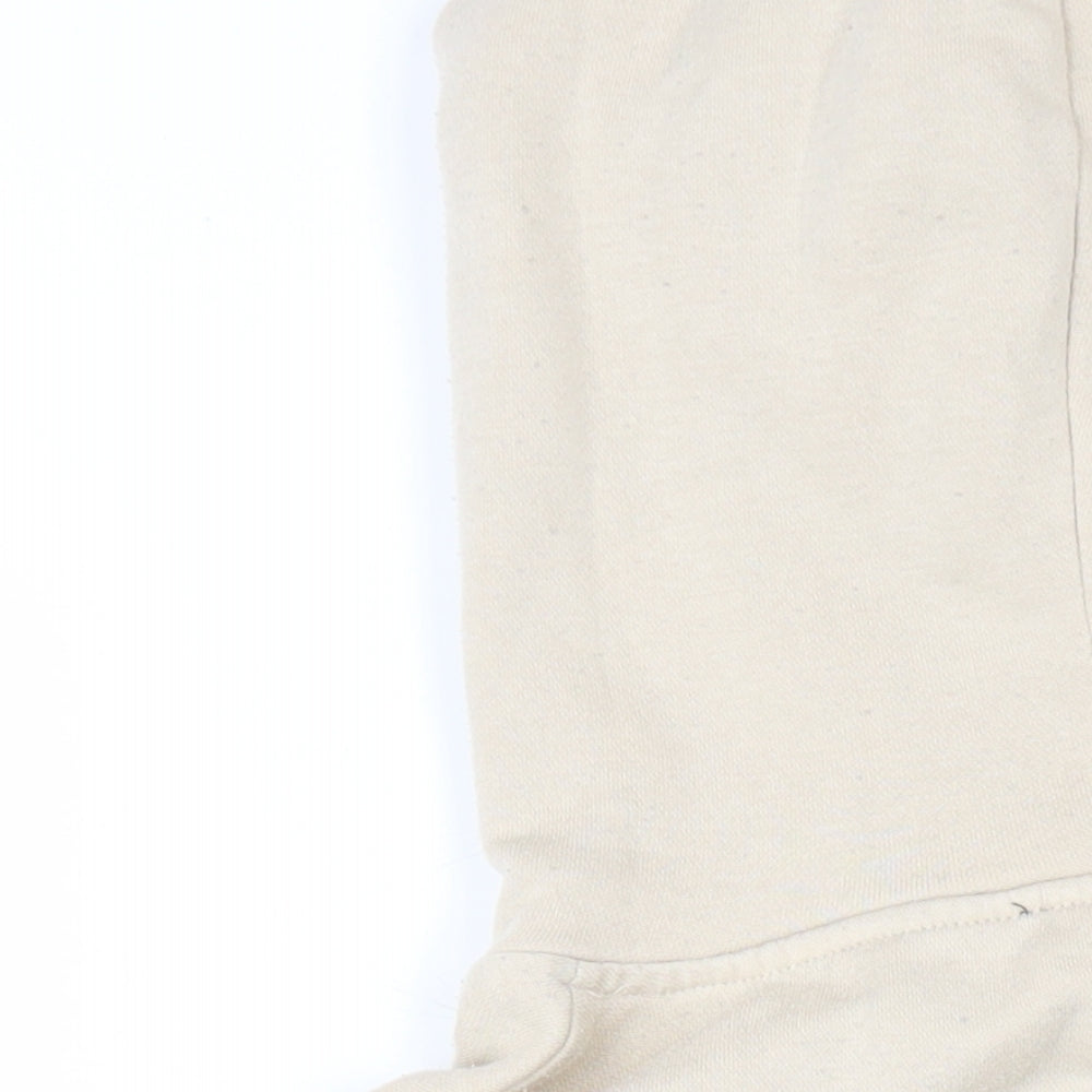 Zara Womens Beige Cotton Pullover Hoodie Size L Pullover
