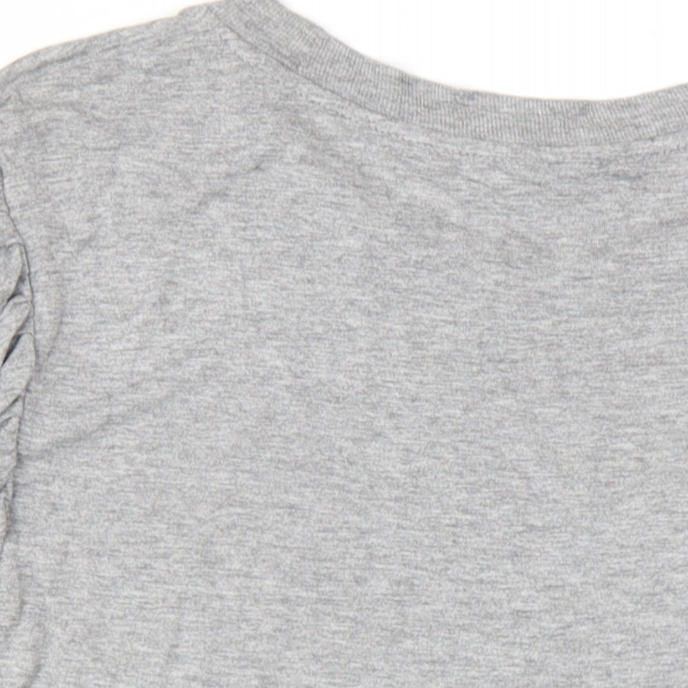 Topshop Womens Grey Viscose Basic T-Shirt Size 10 Round Neck