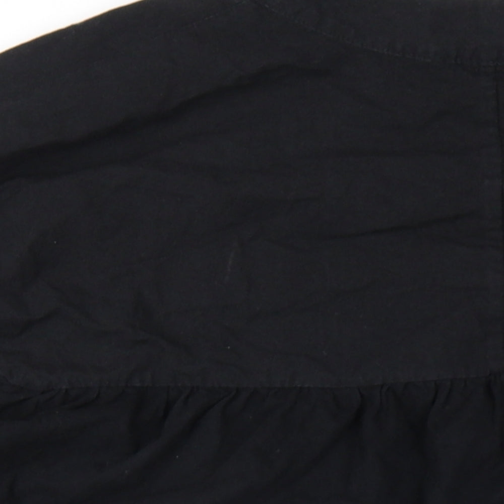 Zara Womens Black Cotton Basic T-Shirt Size XS Round Neck