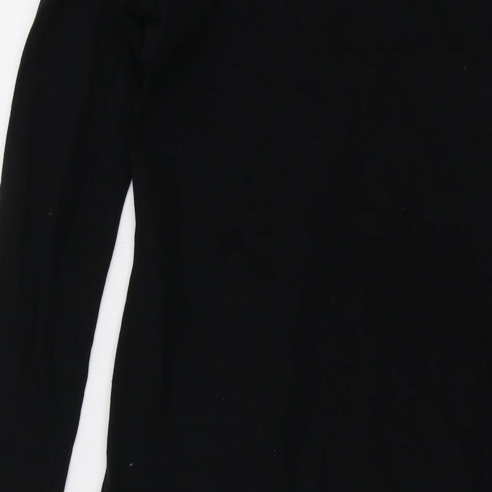 Motel Womens Black Cotton Mini Size S V-Neck Pullover