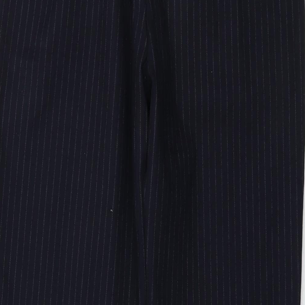 Gap Womens Blue Striped Polyester Trousers Size 4 L22 in Regular Drawstring