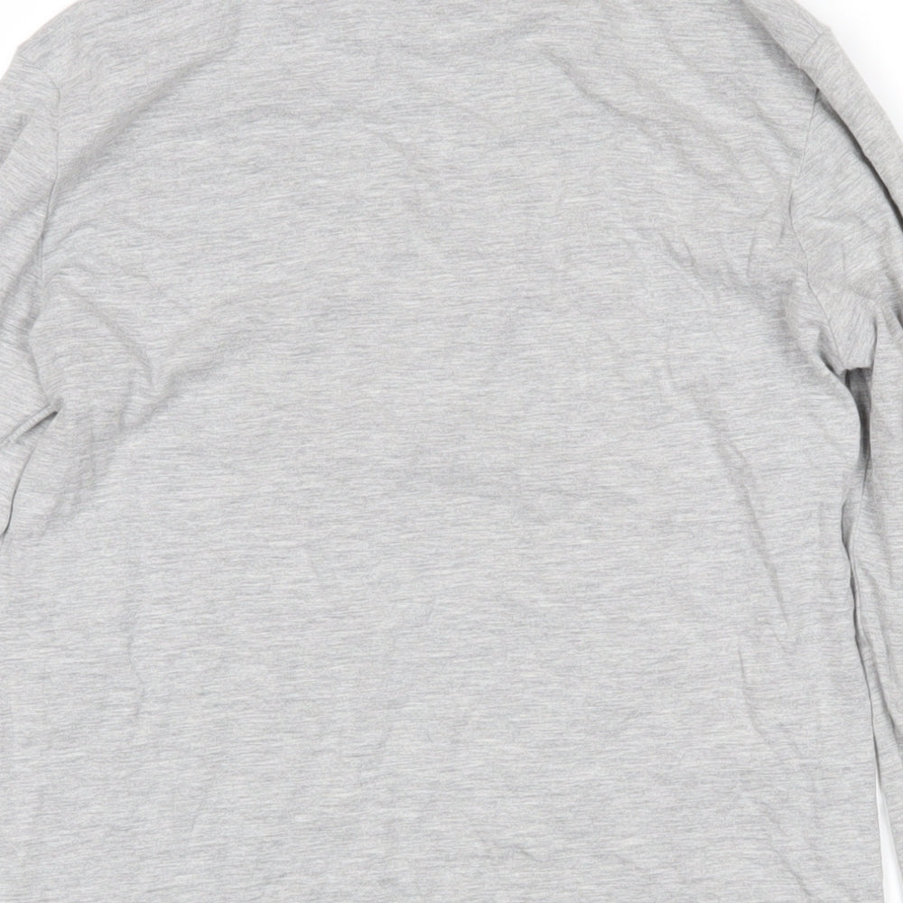 Marks & Spencer Boys Grey Cotton Basic T-Shirt Size 11-12 Years Round Neck Pullover - One Team Football