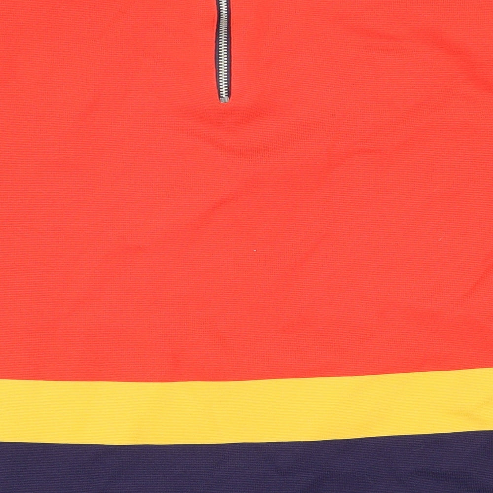 Marks & Spencer Womens Multicoloured Colourblock Polyimide Tunic T-Shirt Size 14 Round Neck