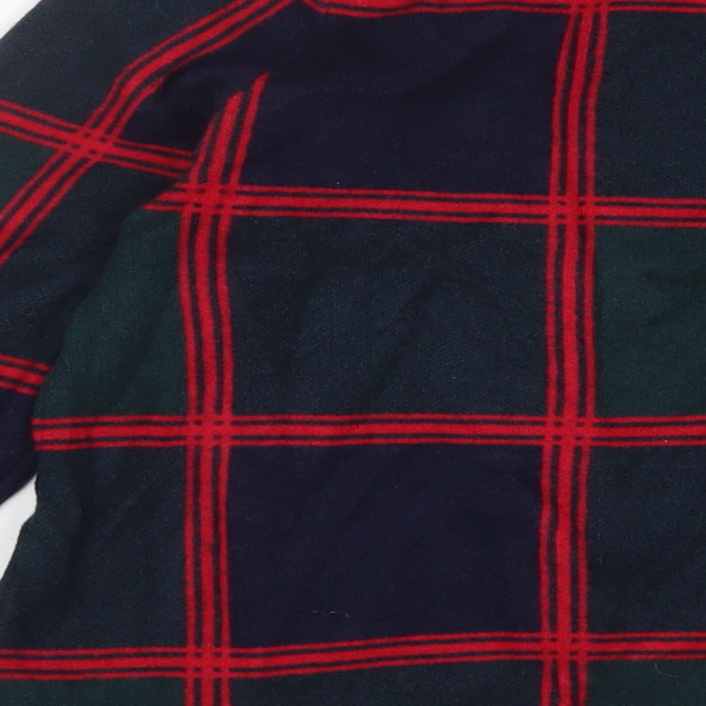 Kenar Womens Green Collared Check Polyester Pullover Jumper Size L