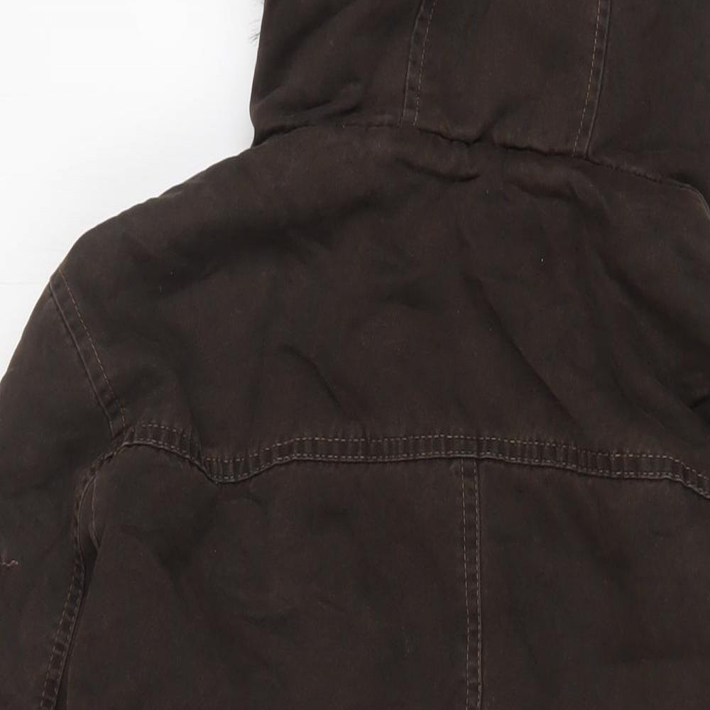 Blend Womens Brown Anorak Coat Size M Zip - Pockets