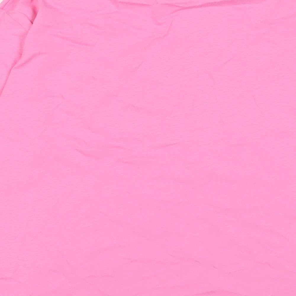 Marks & Spencer Girls Pink Cotton Basic T-Shirt Size 12-13 Years Crew Neck Pullover - Bondi Beach