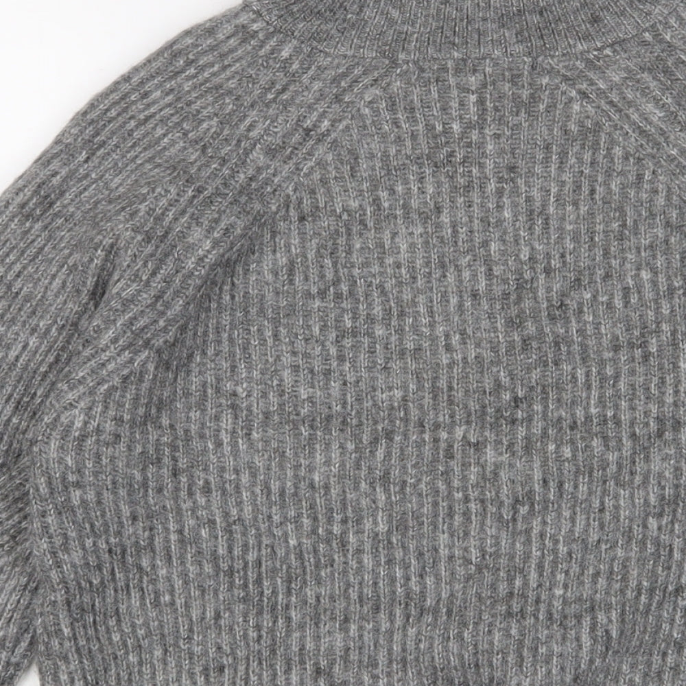 Marks & Spencer Womens Grey High Neck Acrylic Pullover Jumper Size S