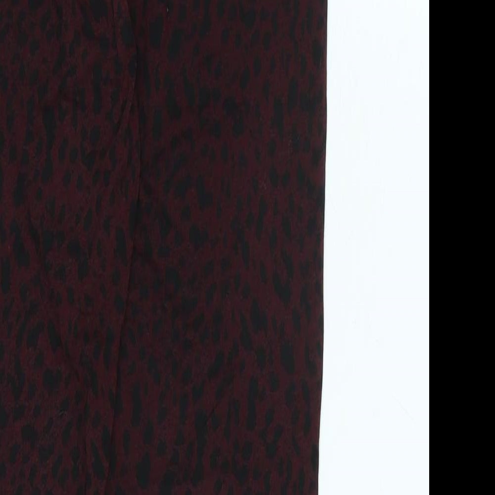 Marks & Spencer Womens Red Polyester Capri Leggings Size 14 L24 in